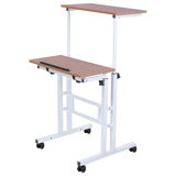 Adjustable Solid Wood Top Metal Base Standing Desk