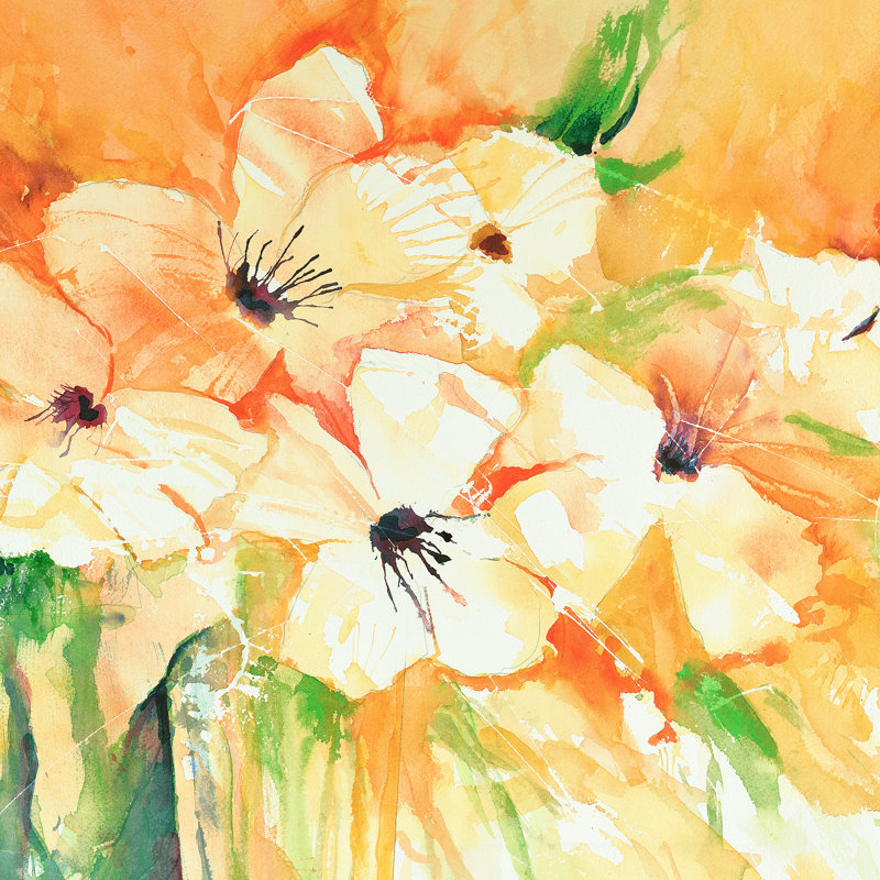 «Citrus Splash II» par Laura Trevey - impression sur toile tendue, H 12 po x l 12 po, Non, Toile tendue