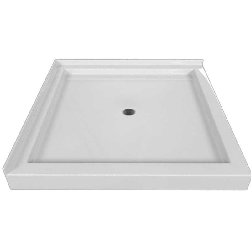 Signature 42'' W 42'' D Square Double Shower Base, White