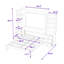 Lit escamotable multifonctionnel en bois avec tiroirs de rangement intégrés et tablettes robustes-129694390-129694388