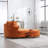 Slipcovered Barrel Chair With Ottoman-1750197663