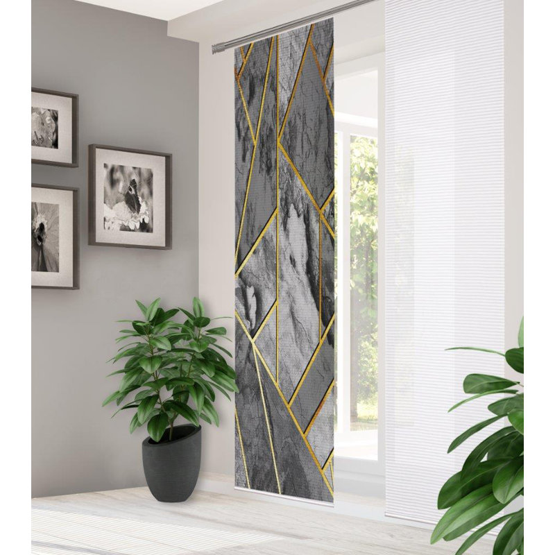 Semi Sheer Sliding Panel Single Panel, in Grey