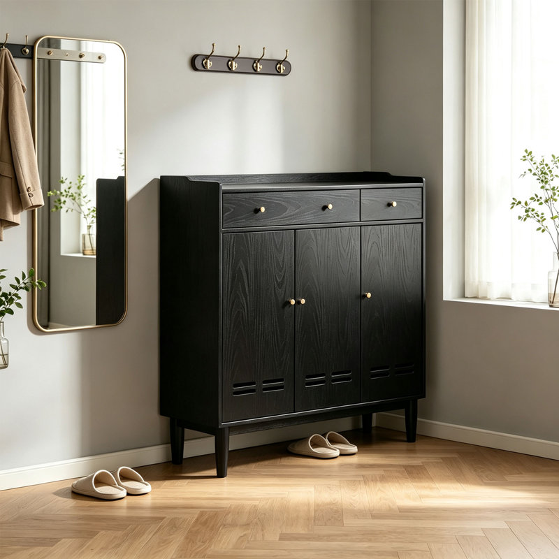 Armoire à chaussures American, 45.67"H x  47.24"W x  13.78"D, Black