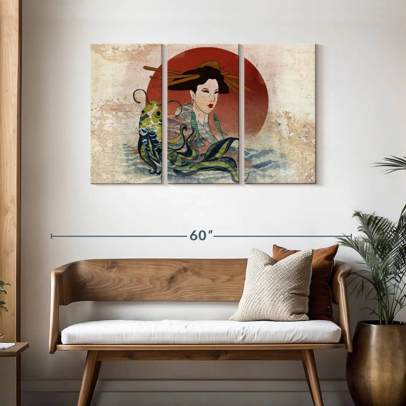 Leisha Geisha et Koi, H 28 po x l 45 po