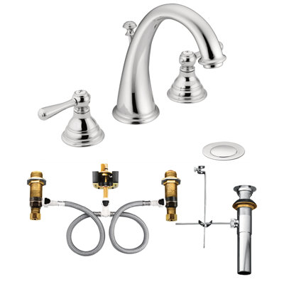 Kingsley Widespread Bathroom Faucet with Drain Assembly