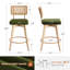 Tabouret de comptoir pivotant de style moderne Mid-Century de 26,2 po Anandi avec dossier en rotin de canne et structure en bois massif-134079761-131199529