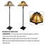 Lampe sur pied de 61 po de style Tiffany Millwood Pines - lumière design Mission avec abat-jour en verre et 2 ampoules DEL - décor vintage