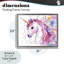 Licorne à crinière rose avec cadre flottant étoiles, design Creative Studio-469928492-469928490