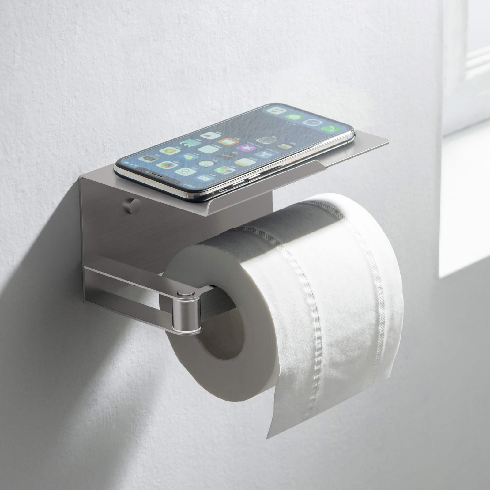 Deco Toilet Paper Holder, Brushed Nickel