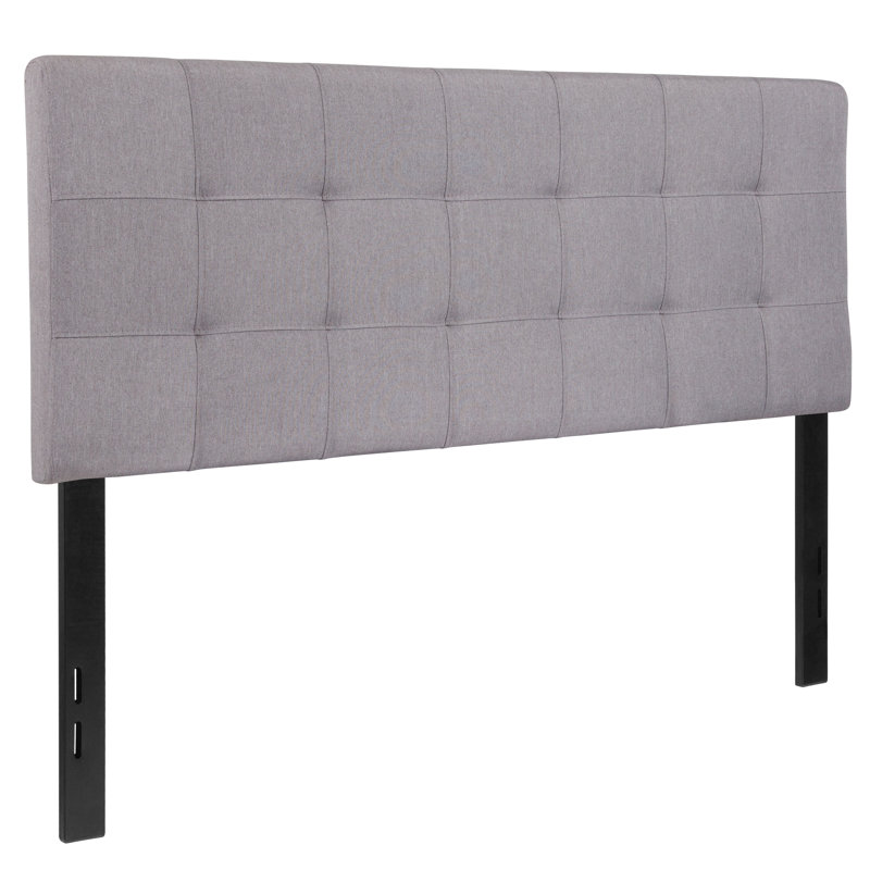Ciriaca Quilted Tufted Upholstered Headboard, Full, Light Gray