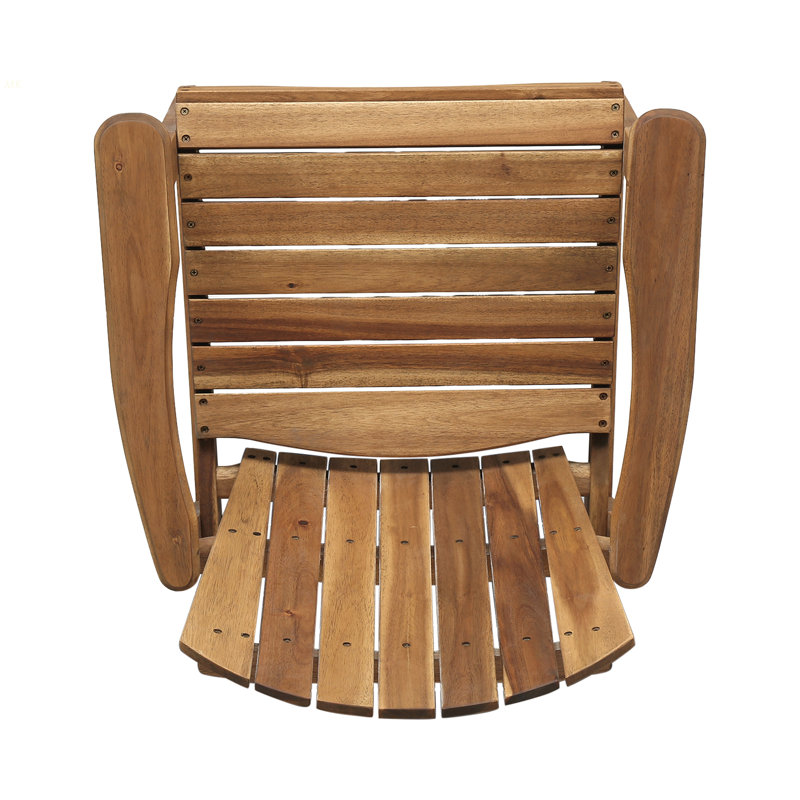 Outdoor Weather Resistant Acacia Wood Adirondack Dining Chairs (Set Of 2), Natural Finish, Natural