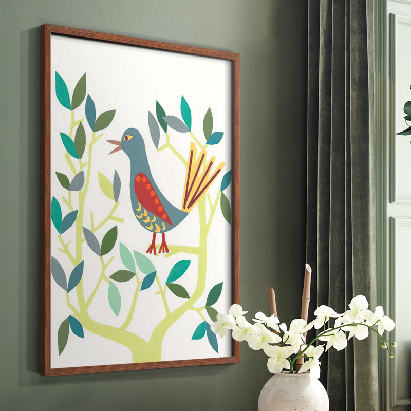 Reproduction encadrée Whitty Bird IV - bois massif, H 10 po x l 8 po, Brun