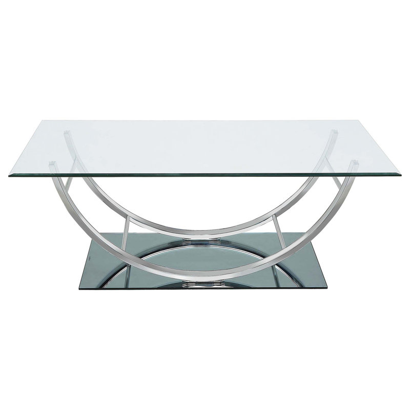 Rectangular U-Shaped Glass Top Coffee Table
