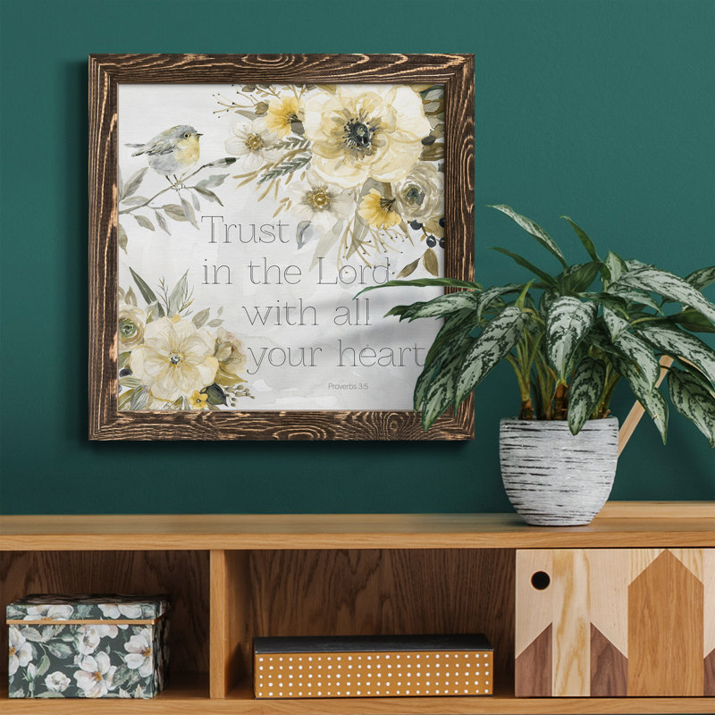 «May Flowers I», peinture sur toile encadrée, Encadré de bois de noyer, H 20 po x l 20 po x P 1,5 po