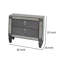 Table de chevet Laine, 2 tiroirs, bordure en cristal, bois massif gris