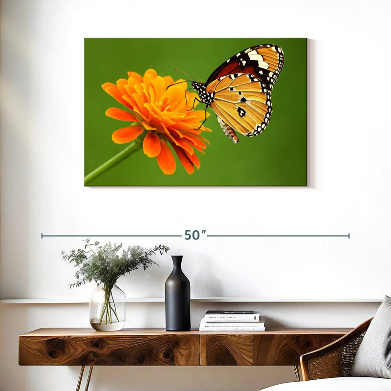 Brampt papillon avec fleur, H 24 po x l 36 po