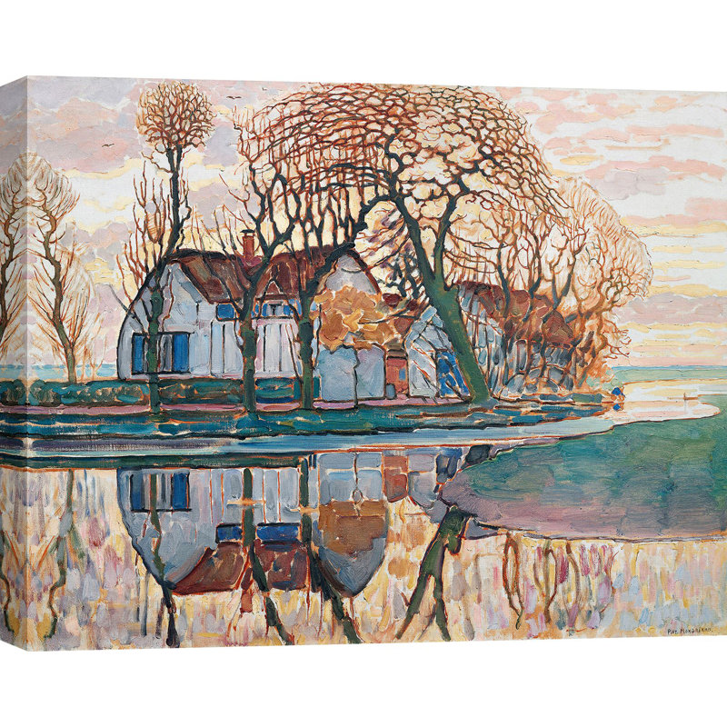 Farm Near Duivendrecht by Piet Mondrian - No Frame Print on Canvas, 60cm H x 80cm W x 4cm D
