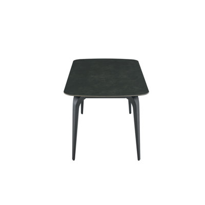 Modern Rectangular Dining Table, Premium Sintered Stone Tabletop with Sturdy Metal Base, Heat-Resistant & Scratch-Resistant Kitchen and Dining Room Table( 1 Table)