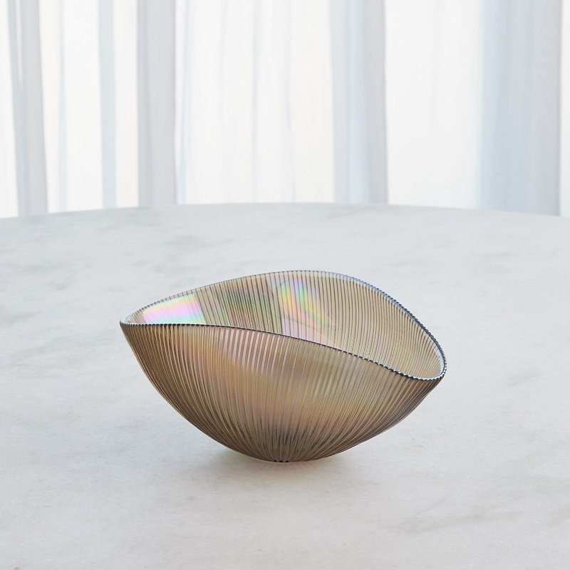 Pleated Bowl-Sandy, 5" H x 11.5" W x 7.5" D