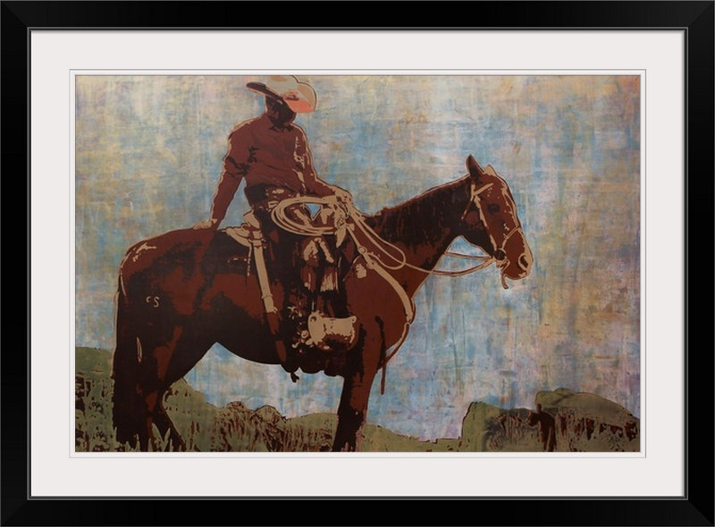 «Western Moment» par Maura Allen, reproduction d'art, H 28 po x l 38 po x P 1 po, Cadre noir