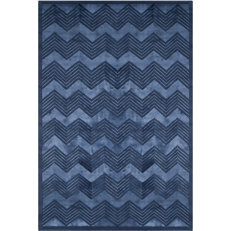 Ralph Lauren Monroe Chevron Wool, Viscose Chevron Rug, Rectangle 6' x 9'