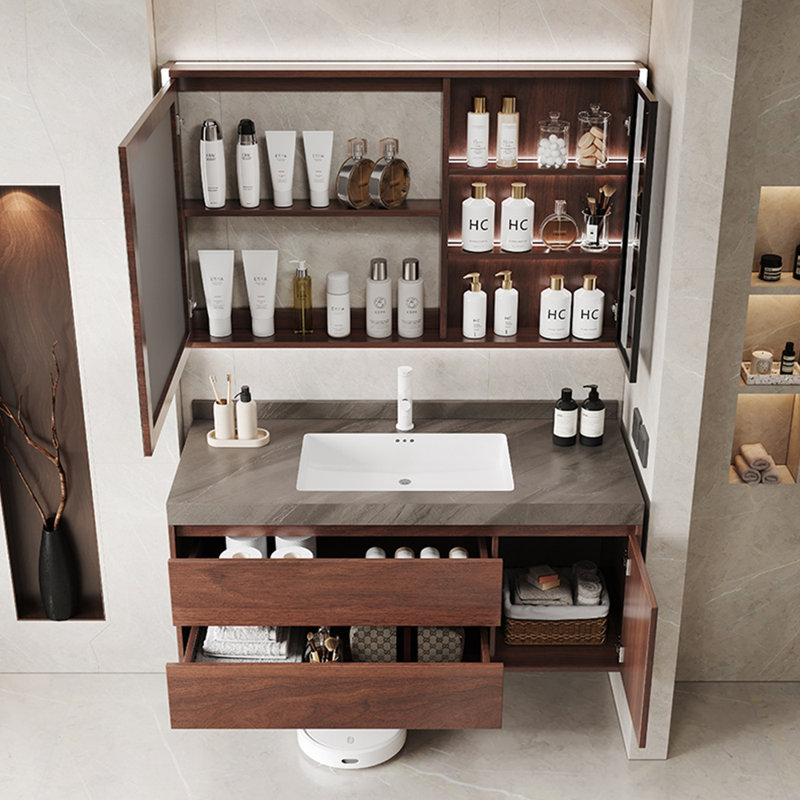 Retro and light luxury style bathroom cabinet