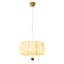 Pied de lampe en fer de style médiéval avec abat-jour en tissu-133353027