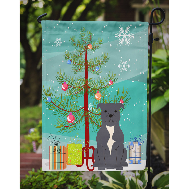 Silloth Double Sided Polyester Animal Garden Flag, Blue Staffordshire Bull, 15" H x 11" W x 0.01" D, Garden Flag