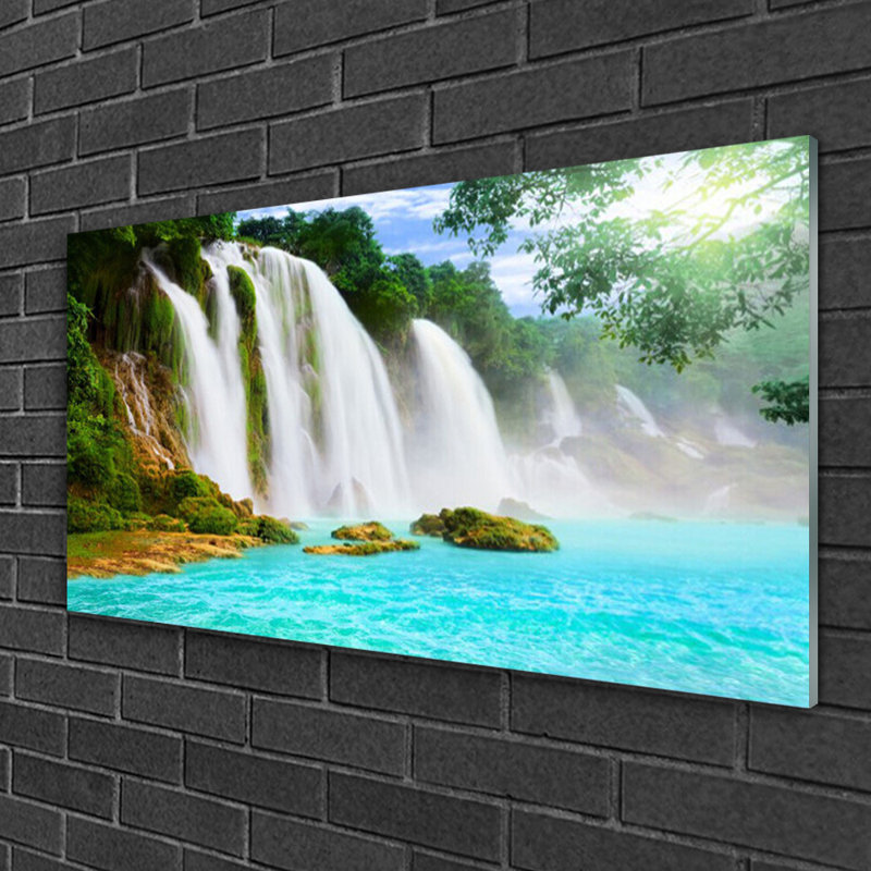 Nature Waterfall Lake - No Frame Print on Glass