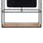 Wall Storage Unit with Metal Iron Frame, Wood Base, Glass Mirror, and Open Shelf.