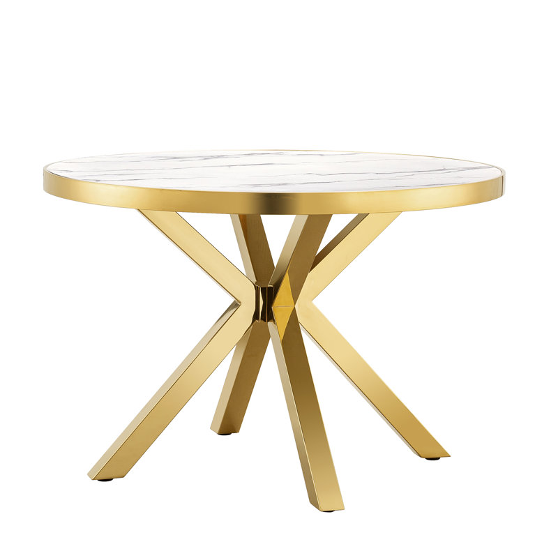 Table de salle à manger L 44,68 po x l 44,68 po Cramlington, Gris/argent