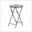 Table d'appoint pliante Silvester avec plateau en mosaïque de pierre - Style transitionnel