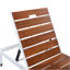 Méridiennes d'extérieur, chaises longues de piscine, fauteuil inclinable d'extérieur avec dossier réglable pour patio, bord de piscine ou plage, blanc et brun
