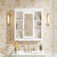 Armoire de rangement murale de 42 po, armoire à pharmacie, armoire de salle de bain moderne avec miroir, armoire à miroir avec 6 tablettes ouvertes (ne pas inclure le meuble-lavabo)