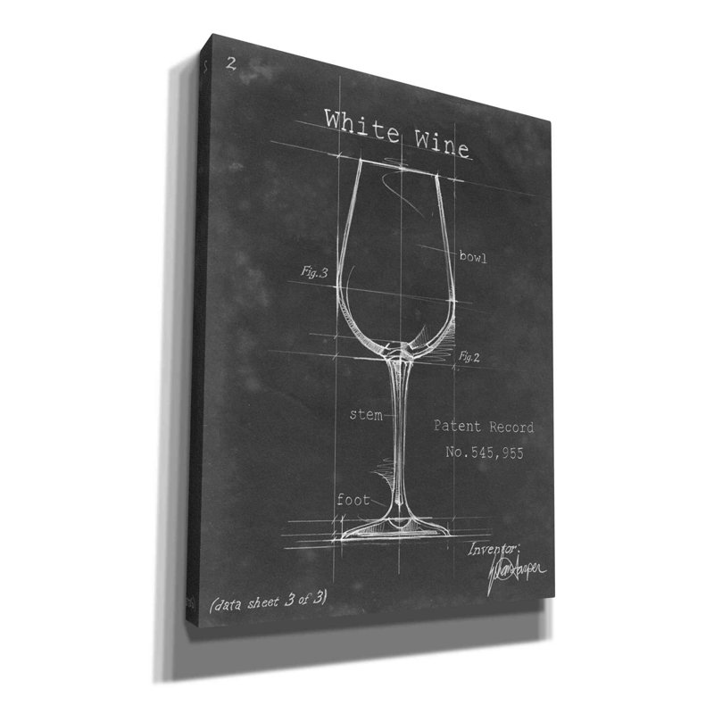 Toile rouge «Barware Blueprint IV» par Ethan Harper