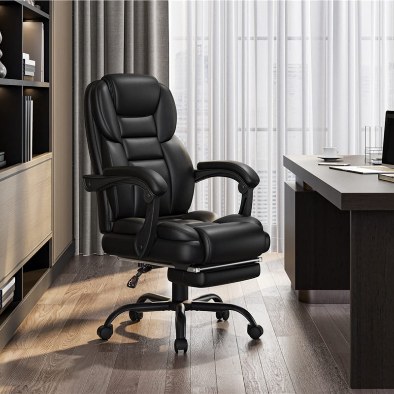 Merito Faux Leather Adjustable Office Chair, Black