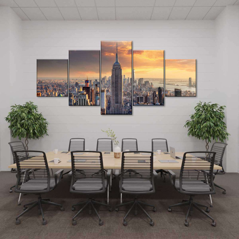 " Skyline Tower " 5 - Pieces, 24" H x 55" W x 1.25" D