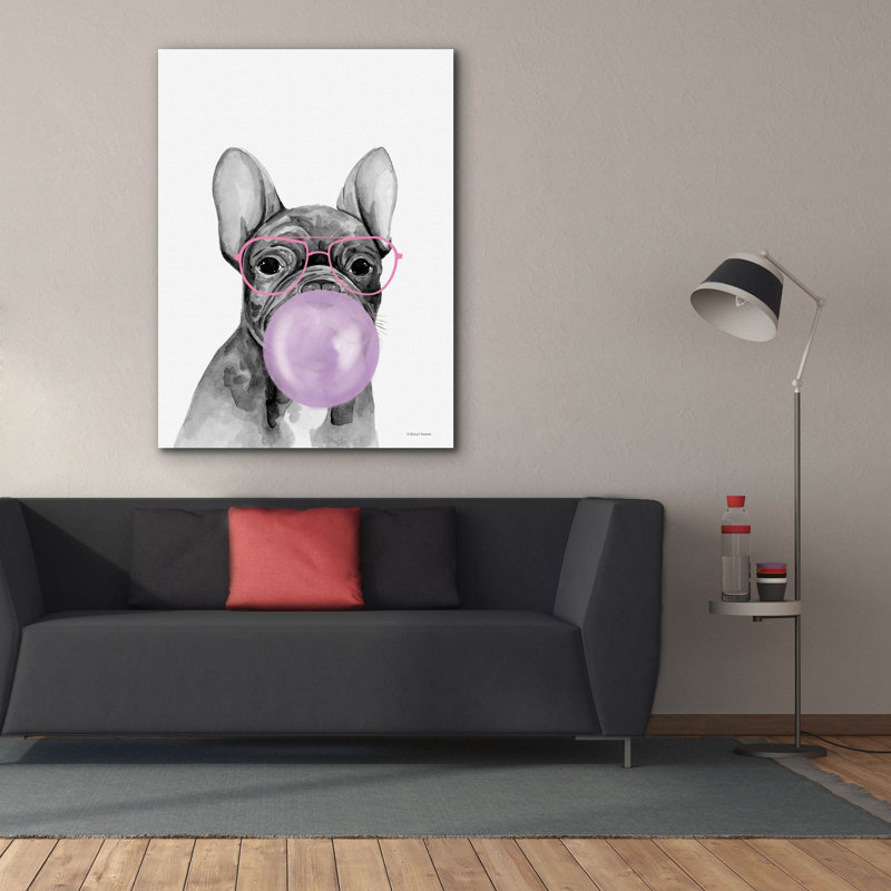  «Bubble Gum Puppy» par Rachel Nieman, art mural sur toile, 40 po x 54 po