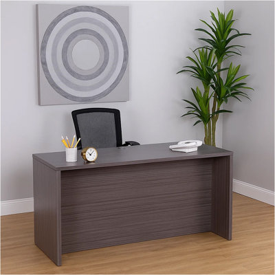 Crédence de bureau 71 pouces avec panneau de modestie gris Jeny