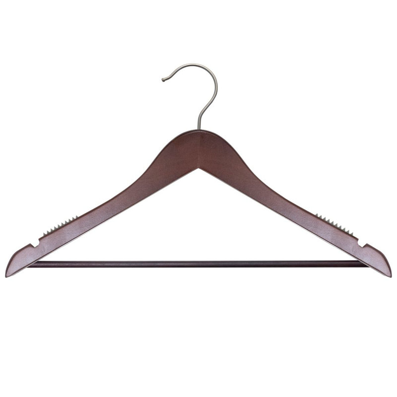 Cintre standard en bois Filip, 100, Chrome brossé / acajou