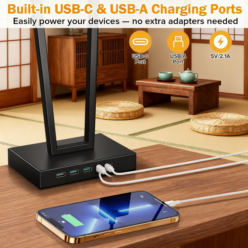 Ensemble de 2 lampes de chevet à contrôle tactile avec deux ports de charge USB, 3 lampes de table à DEL à intensité variable pour table de chevet, chambre à coucher, salon et bureau