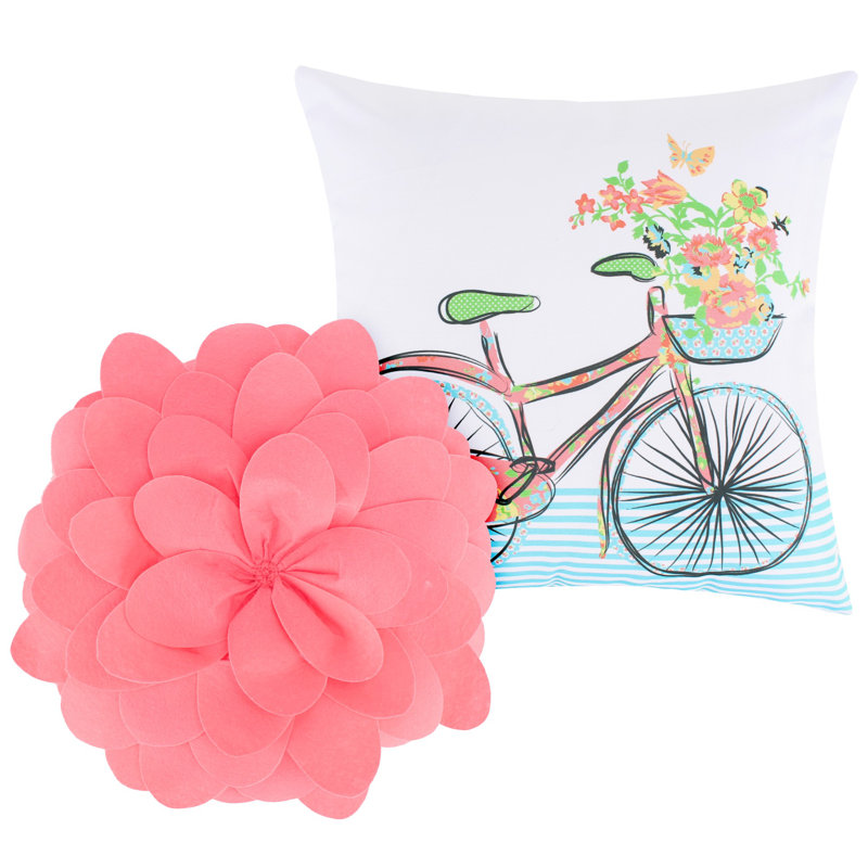 Ensemble de coussins décoratifs ronds 18 "x 18" et 16 "avec bourre en polyester Greenland Home Fashions