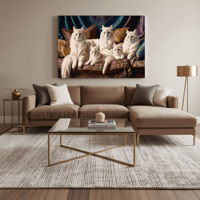 Art mural sur toile chats noirs, H 20 po x l 30 po