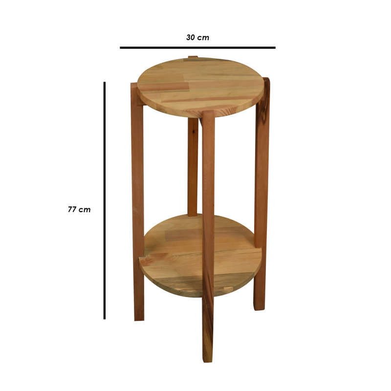 Table de bout en bois massif avec rangement Thurros