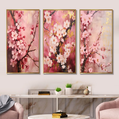 Cherry Blossoms Dark Pink Collage