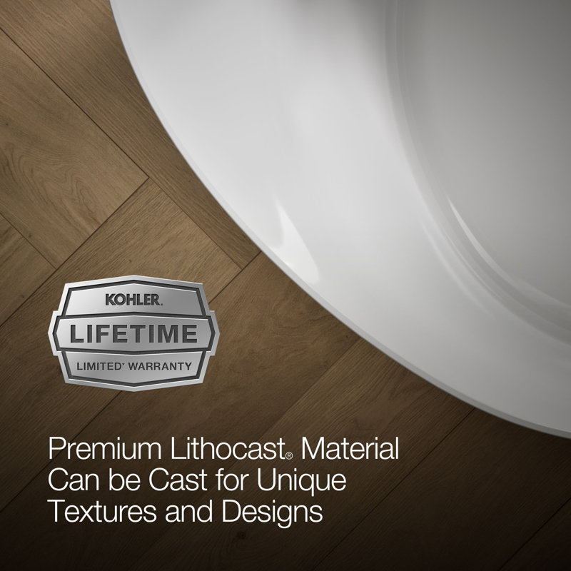 Veil® 65.375" x 36.75" Soaking Freestanding Bath