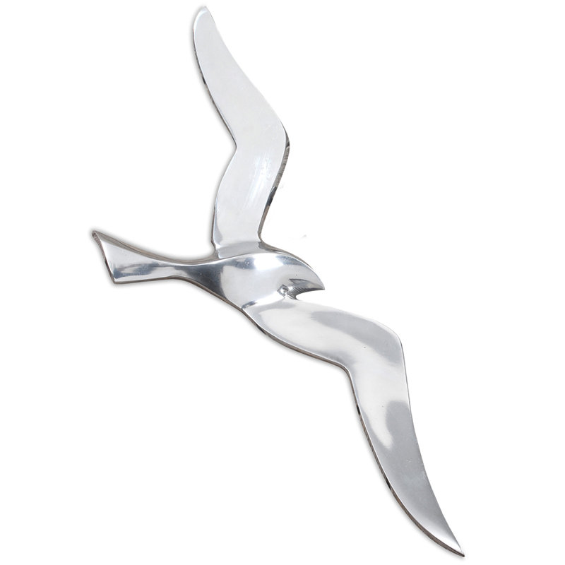 Décoration murale goéland volant, H 14 po x l 0,2 po x P 1,5 po