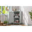 Armoire de rangement d'angle grise avec tablette réglable-2132560758
