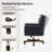Meroy Transitional Leather Simple Assemble 360° Swivel Tilting Office Chair with Solid Wood Legs-1462614023