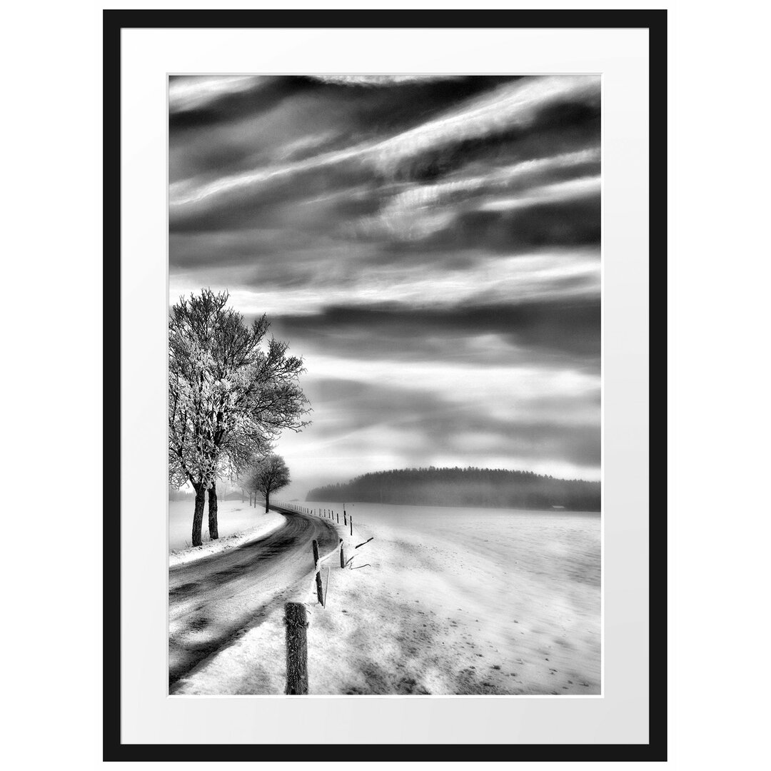 Gerahmtes Poster Baum im Schnee